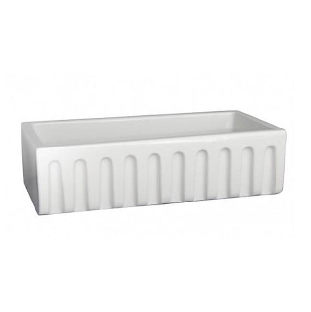 Barclay - Hillary 36'' Single Bowl Farmer Sink, Fluted Front, White - White