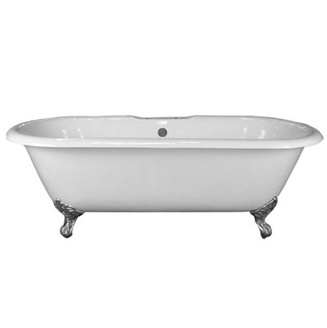 Barclay - Columbus Cast Iron Dbl Roll on Base, WH, 61'', 7'' Holes - White