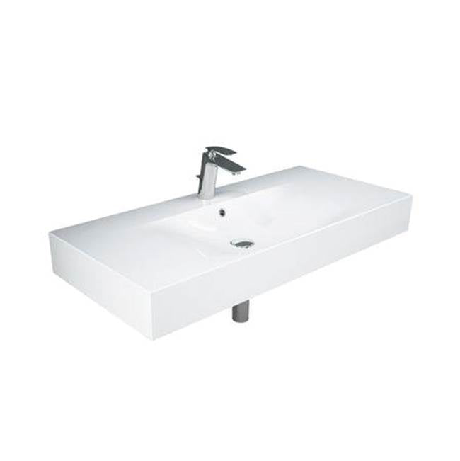Barclay - Des 1010 Wall-Hung Basin 4'' Centerset, White - White