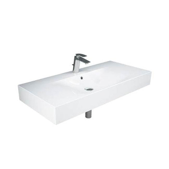 Barclay - Des 1010 Wall-Hung Basin 8'' Widespread, White - White