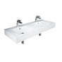 Barclay - Des 1210 Double Bowl 47'' Wall Basin 1-hole, White - White