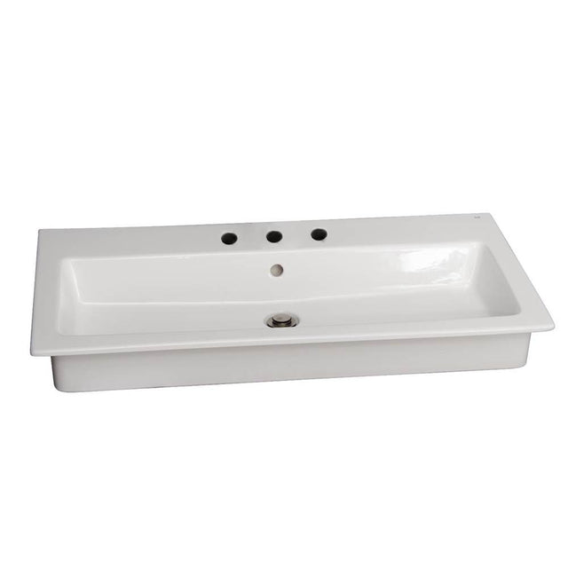 Barclay - Harmony 47'' Drop-in wash basin 8'' Widespread, White - White
