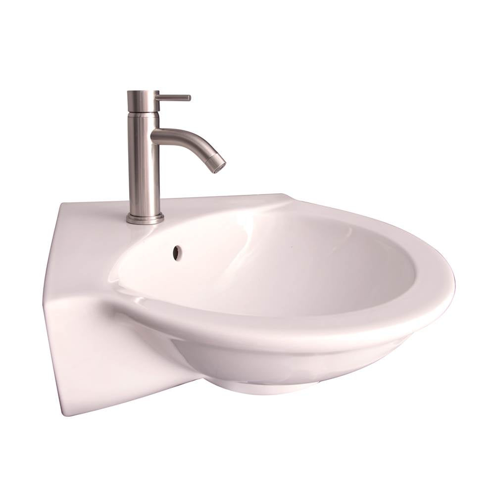 Barclay - Evolution Corner Wall HungBasin, 1-Hole, White - White