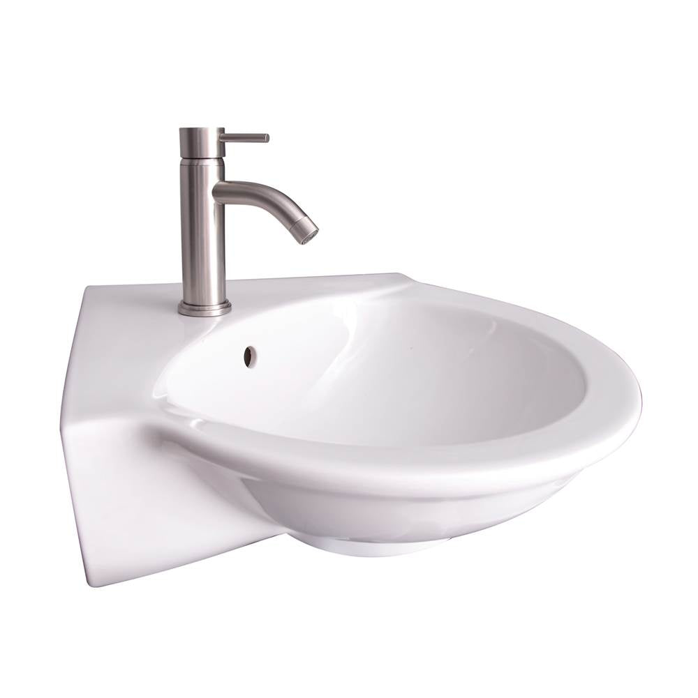 Barclay - Evolution Corner Wall HungBasin, 8'' WS, White - White