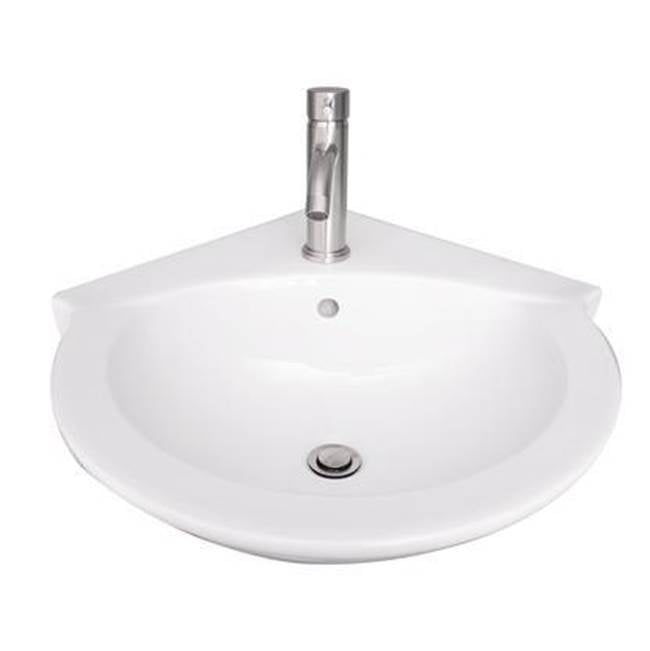 Barclay - Evolution Corner Wall HungBasin, 4'' Centers, White - White