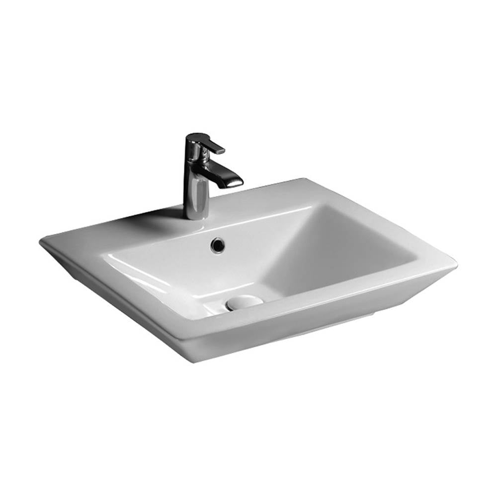 Barclay - Opulence 23'' Wall-Hung Basin, White, Rect. Bowl, 1-hole - White