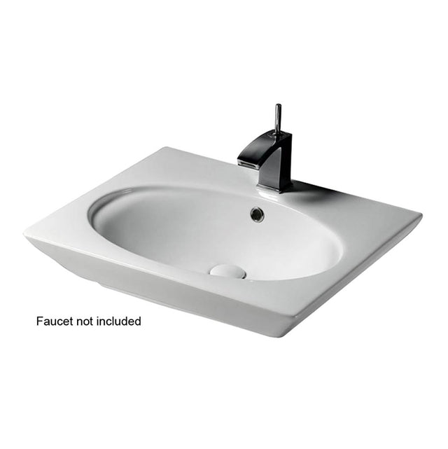 Barclay - Opulence 23'' Wall-Hung Basin White, Oval Bowl, 1-hole - White