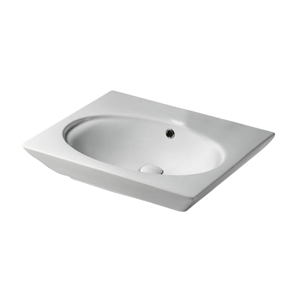 Barclay - Opulence 23'' Wall-Hung Basin White, Oval Bowl, 8'' WS - White
