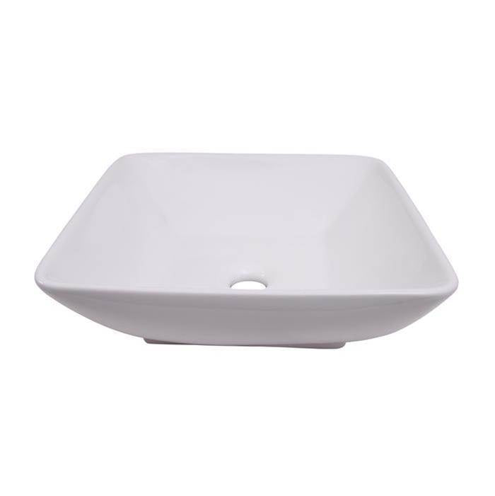 Barclay - Carlos 16'' Square Above Counte Basin, White - White