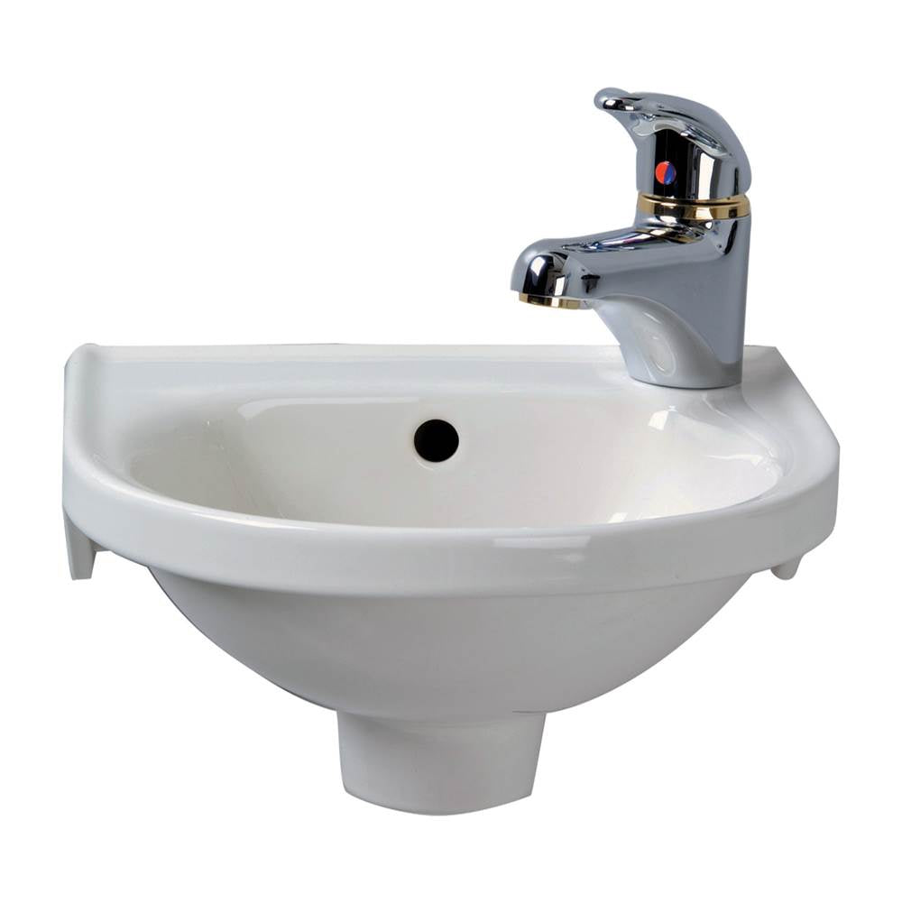 Barclay - Rosanna Wall Hung Basin,Right  Hole, w/Hangers,  White - White
