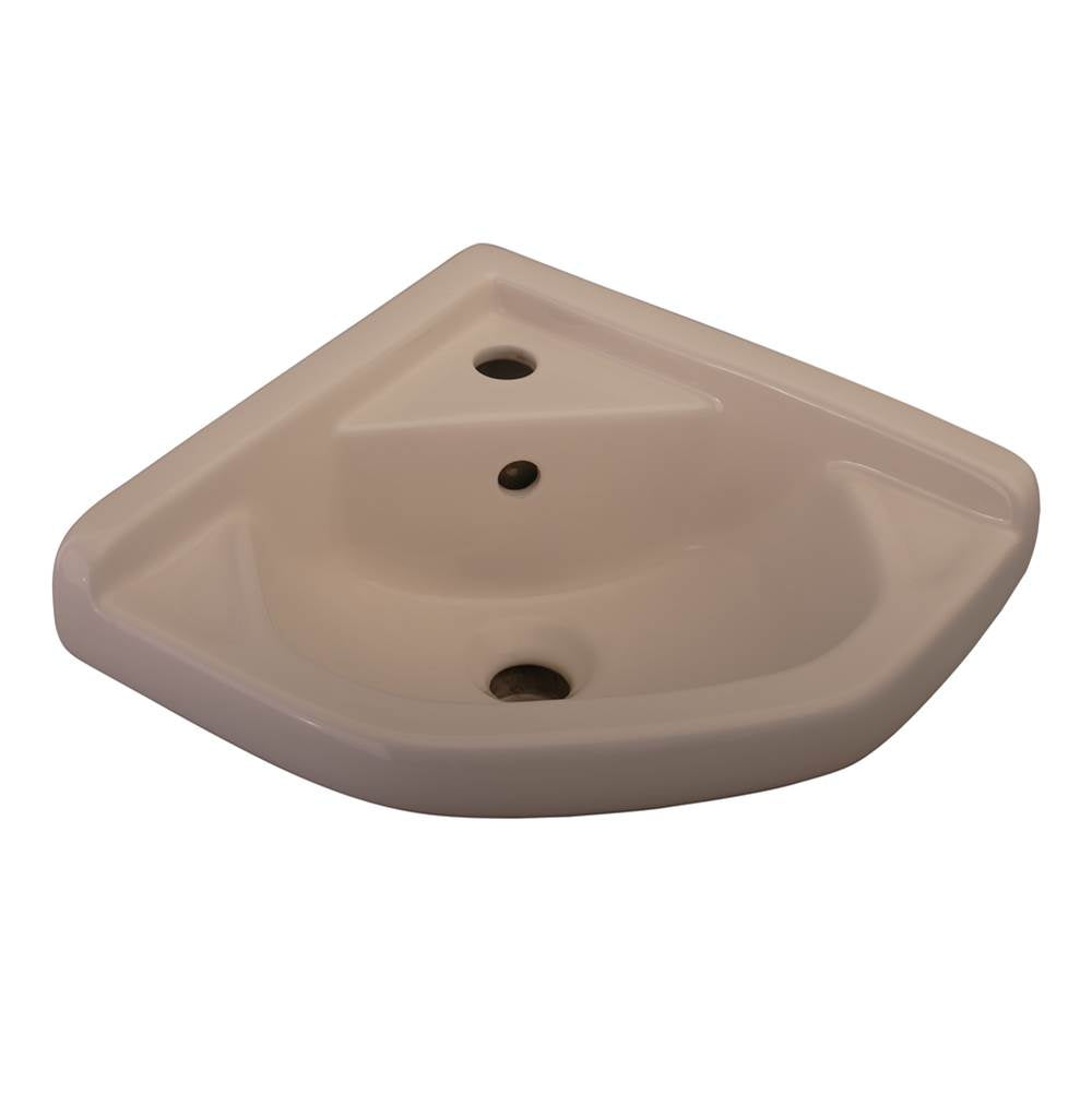 Barclay - Corner Sink, 14 x 14'',1-Hole  Includes Hangers, Bisque - Bisque