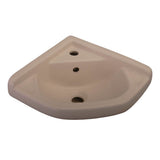 Barclay - Corner Sink, 14 x 14'',1-Hole  Includes Hangers, Bisque - Bisque