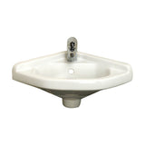 Barclay - Corner Sink, 14 x 14'', 1-Hol  Includes Hangers, White - White