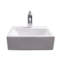 Barclay - Linden Rect 16-3/4'' Wall Hung 1 Faucet hole, White - White