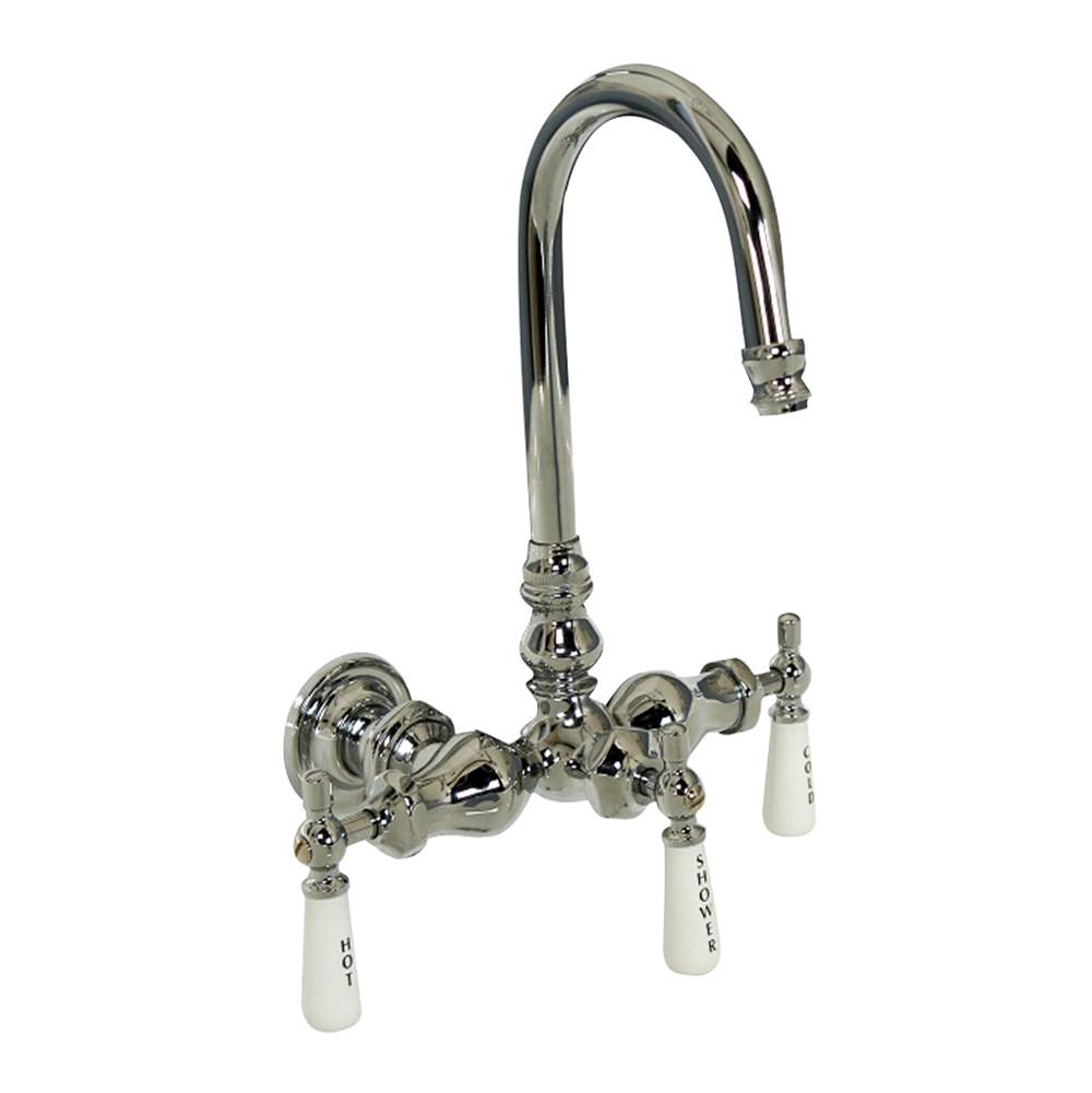 Barclay - Leg Tub Diverter w/Porcelain  Lever Hdles, Acry Tub, Chrome - Polished Chrome
