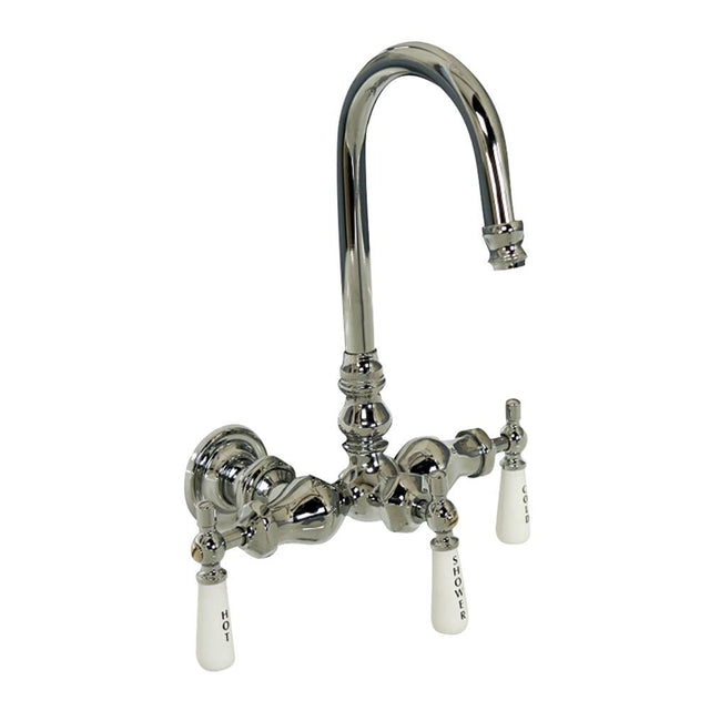 Barclay - Leg Tub Diverter w/Porcelain  Lever Hdles, Acry Tub, Chrome - Polished Chrome