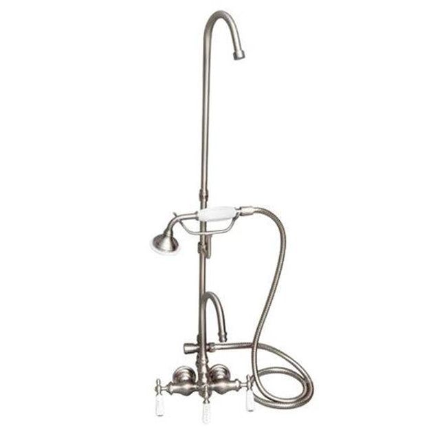 Barclay - Converto Shwr w/Handheld Shwr,  Riser, CI Tub, Brushed Nickel - Brushed Nickel
