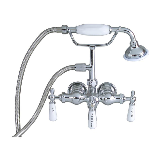 Barclay - Hand Held Shower, Old Style  Spigot, Polished Chrome - Polished Chrome