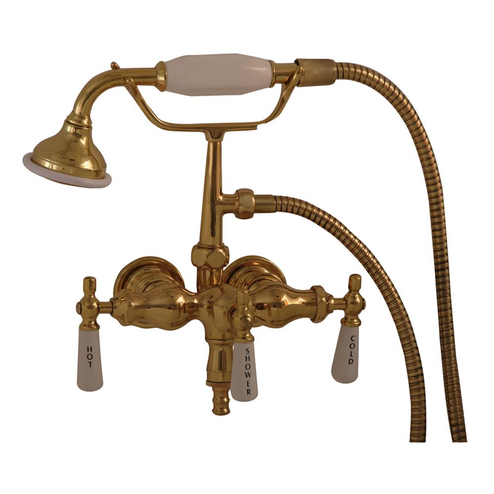 Barclay - Hand Held Shower, Old Style  Spigot, Polished Brass - Polished Brass