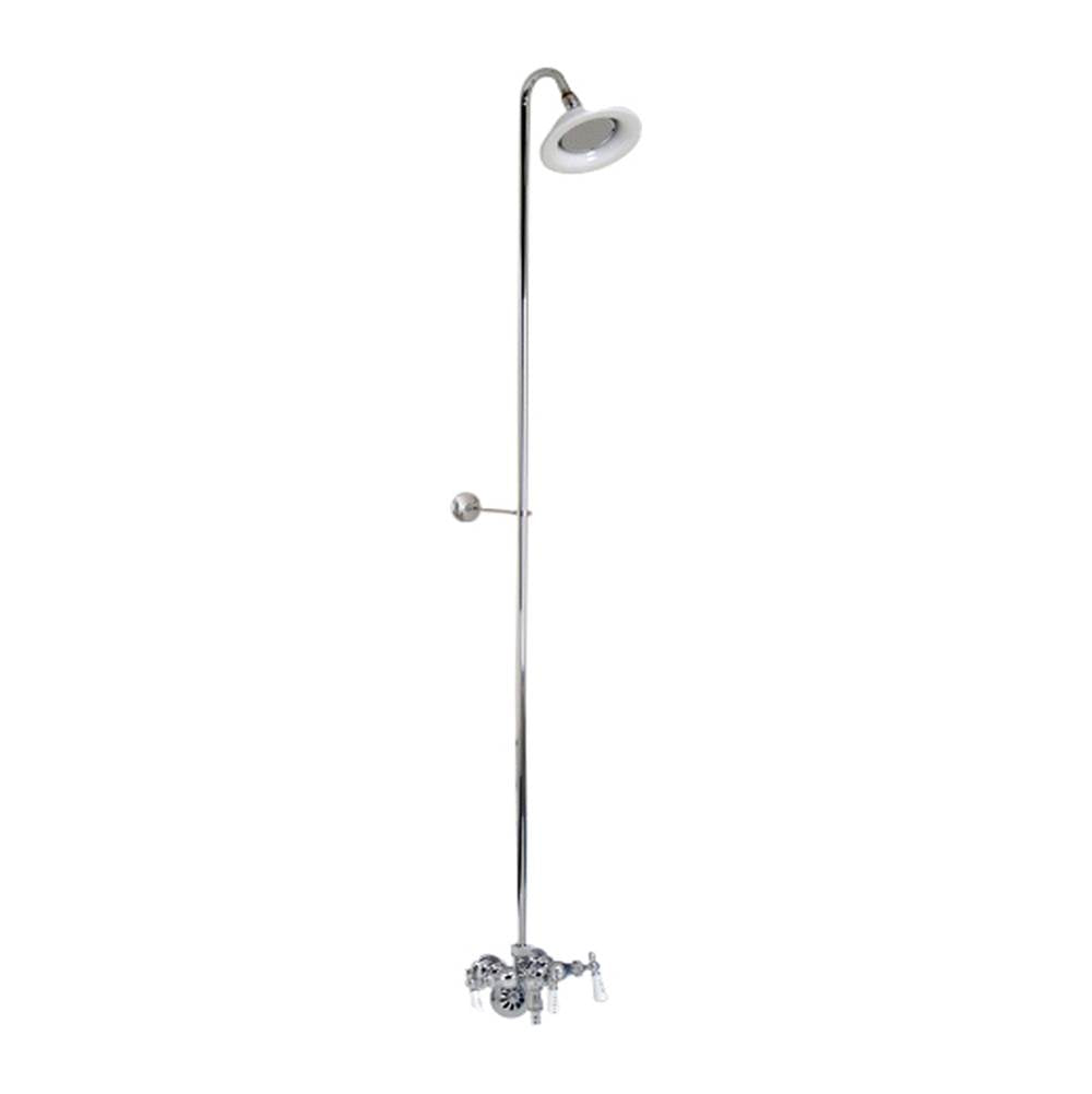 Barclay - Diveter Faucet, Sunflower Head , CI Tubs, Polished Chrome - Polished Chrome