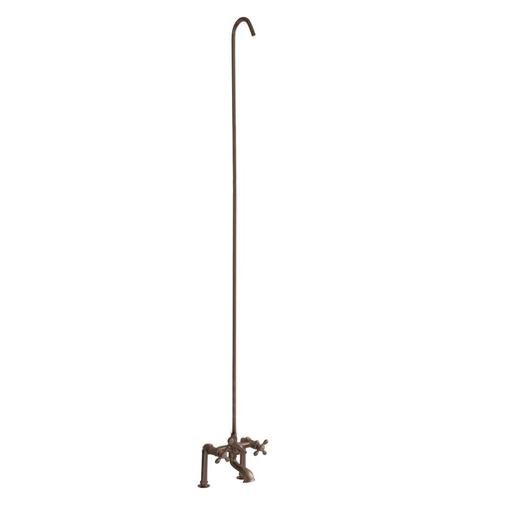 Barclay - Elephant Spout, 6'' Mts, Cross  Hdle, Riser, Brushed Nickel - Brushed Nickel