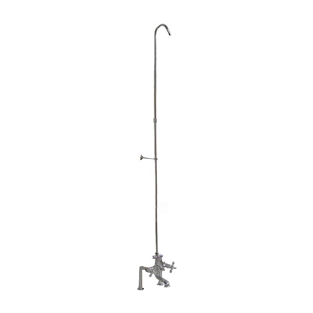 Barclay - Elephant Spout, 6'' Mts, Cross  Hdle, Riser, Polshed Nickel - Polished Nickel
