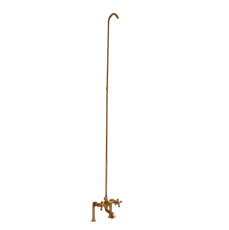 Barclay - Elephant Spout, 6'' Mts, Cross  Hdle, Riser, Pol Brass - Polished Brass
