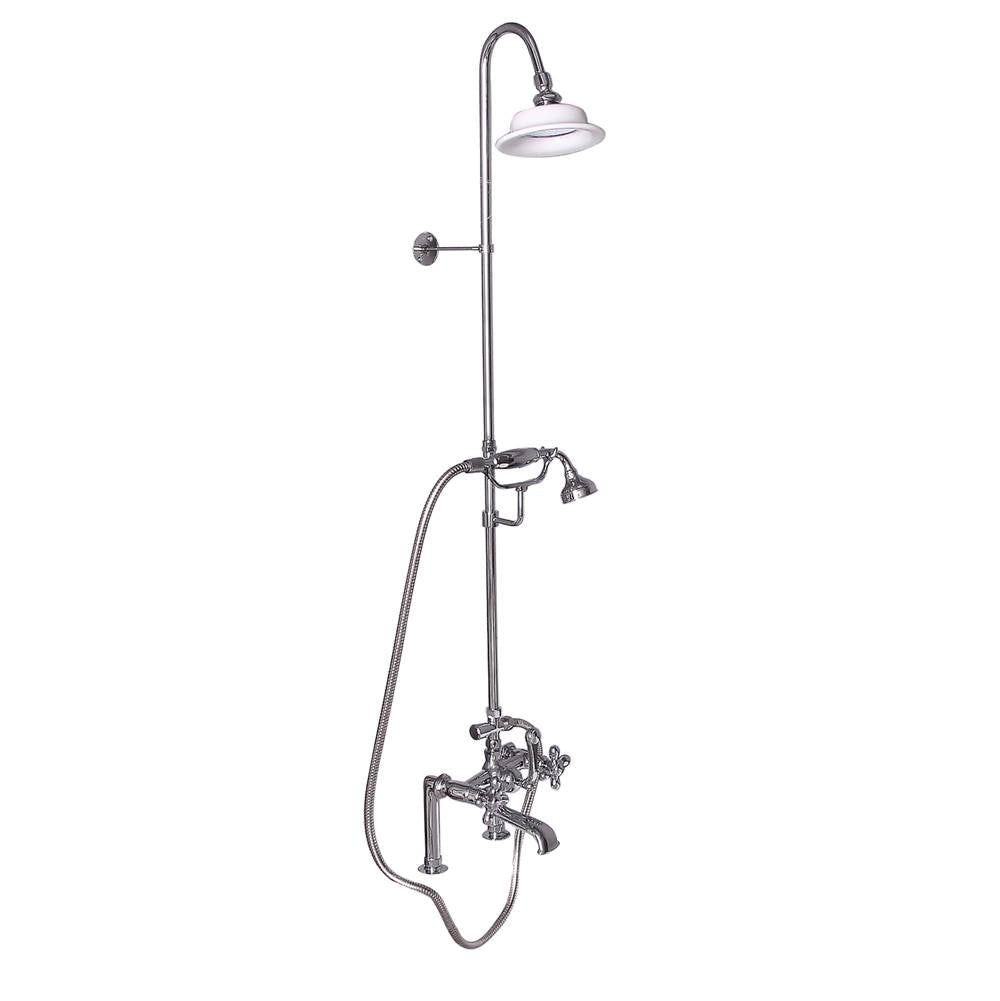 Barclay - Elephant Spout,Riser,Shwr Head Hand Shwr, Metl Cross Hndls,PN - Polished Nickel