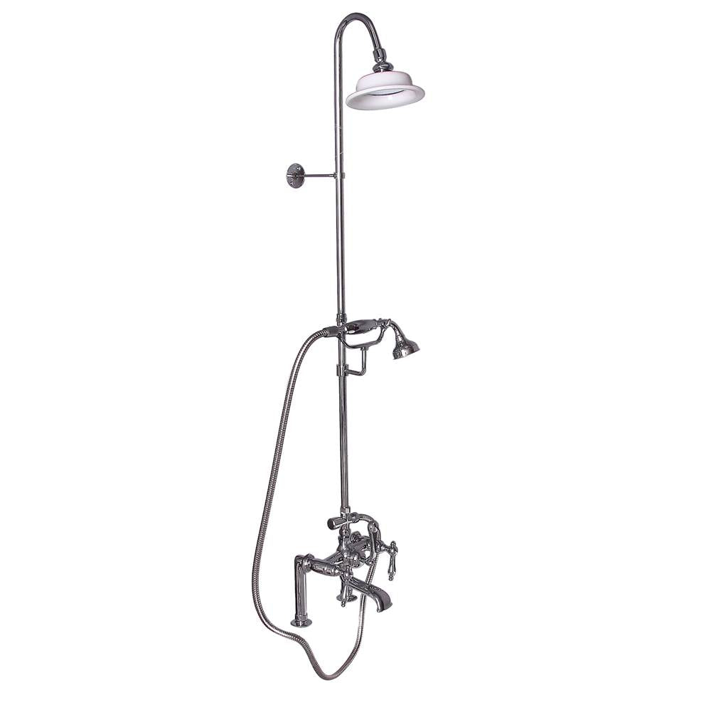 Barclay - Elephant Spout,Riser,ShwrHead Hand Shwr, Metal Lever Hdls,PN - Polished Nickel