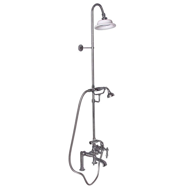 Barclay - Elephant Spout,Riser,ShwrHead Hand Shwr, Metal Lever Hdls,PN - Polished Nickel