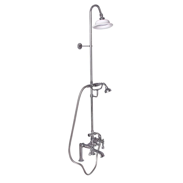 Barclay - Elephant Spout,Riser,ShwrHead Hand Shwr, Metal Lever Hdls,PN - Polished Nickel