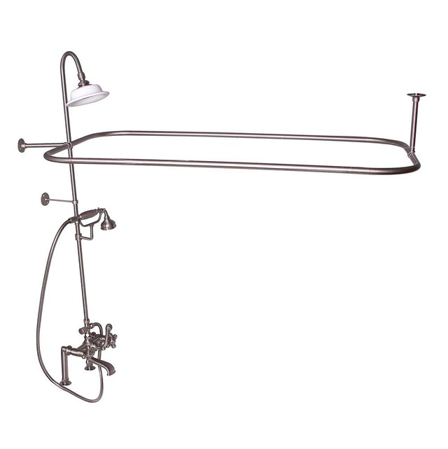 Barclay - Elephant Spout,Shwr Unit,Riser ShwrHead,HandShwr,Cross Hdl,BN - Brushed Nickel