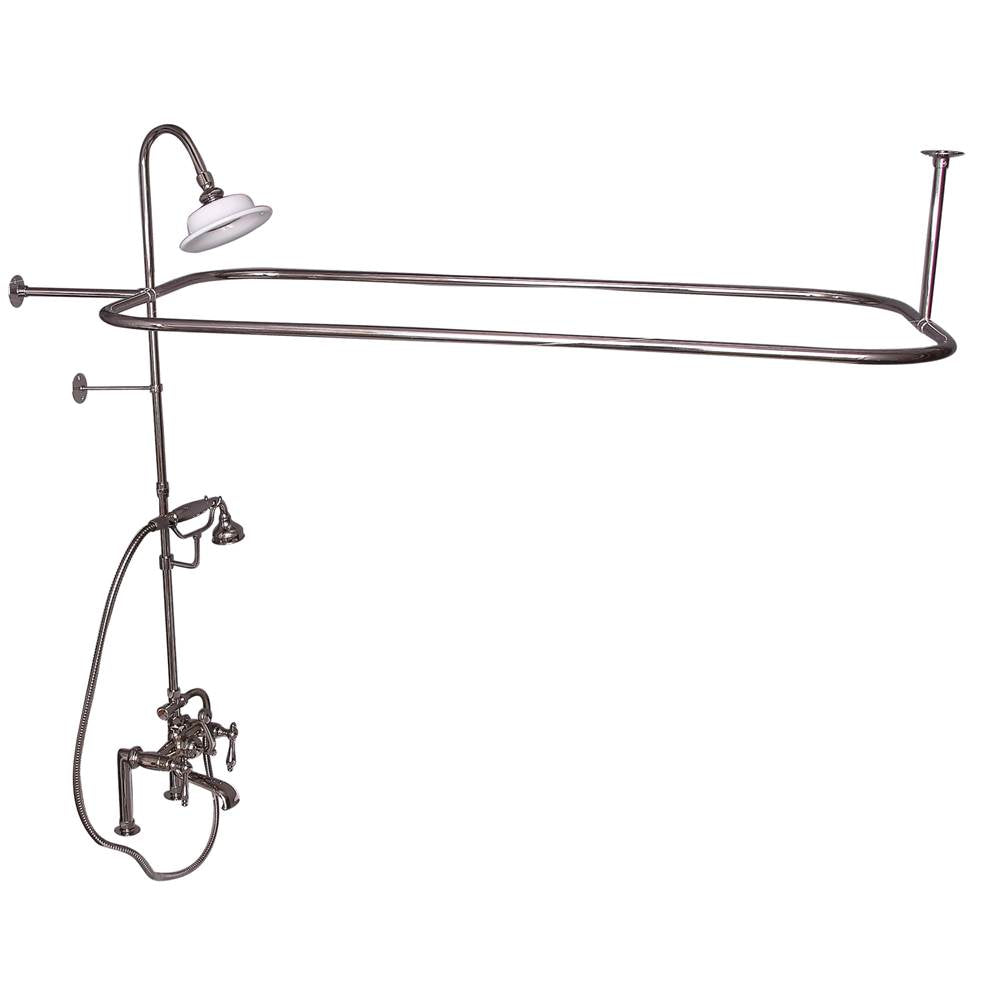 Barclay - Elephant Spout,Shwr Unit,Riser ShwrHead,HandShwr,Lever Hdl,PN - Polished Nickel