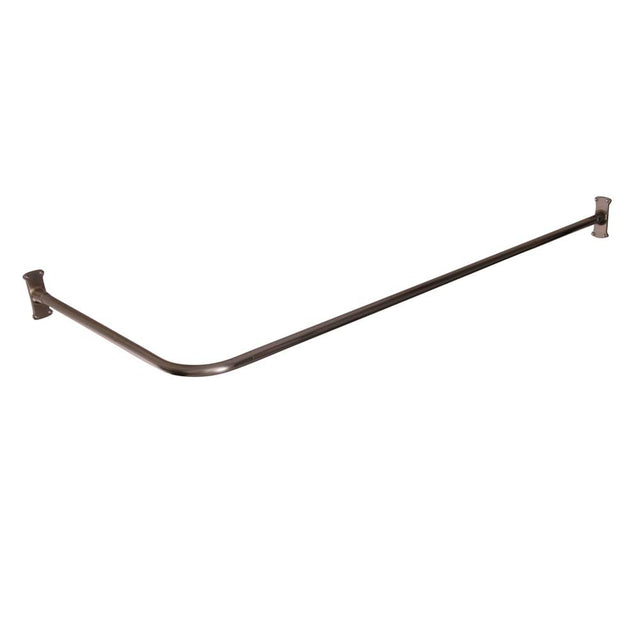Barclay - 66'' Corner Shower Curtain Rod w/ Flanges-BN - Brushed Nickel
