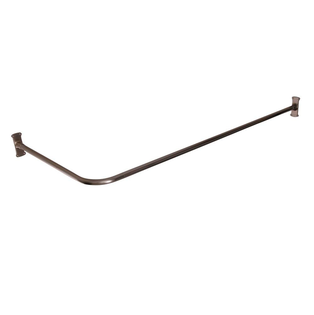 Barclay - 4123 Corner Rod, 66 x 48'',  w/Flanges, Brushed Nickel - Brushed Nickel