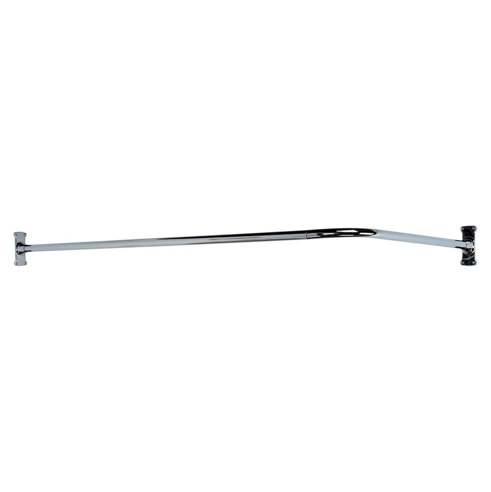 Barclay - 4123 Corner Rod, 78 x 48'',  w/Flanges, Polished Chrome - Polished Chrome