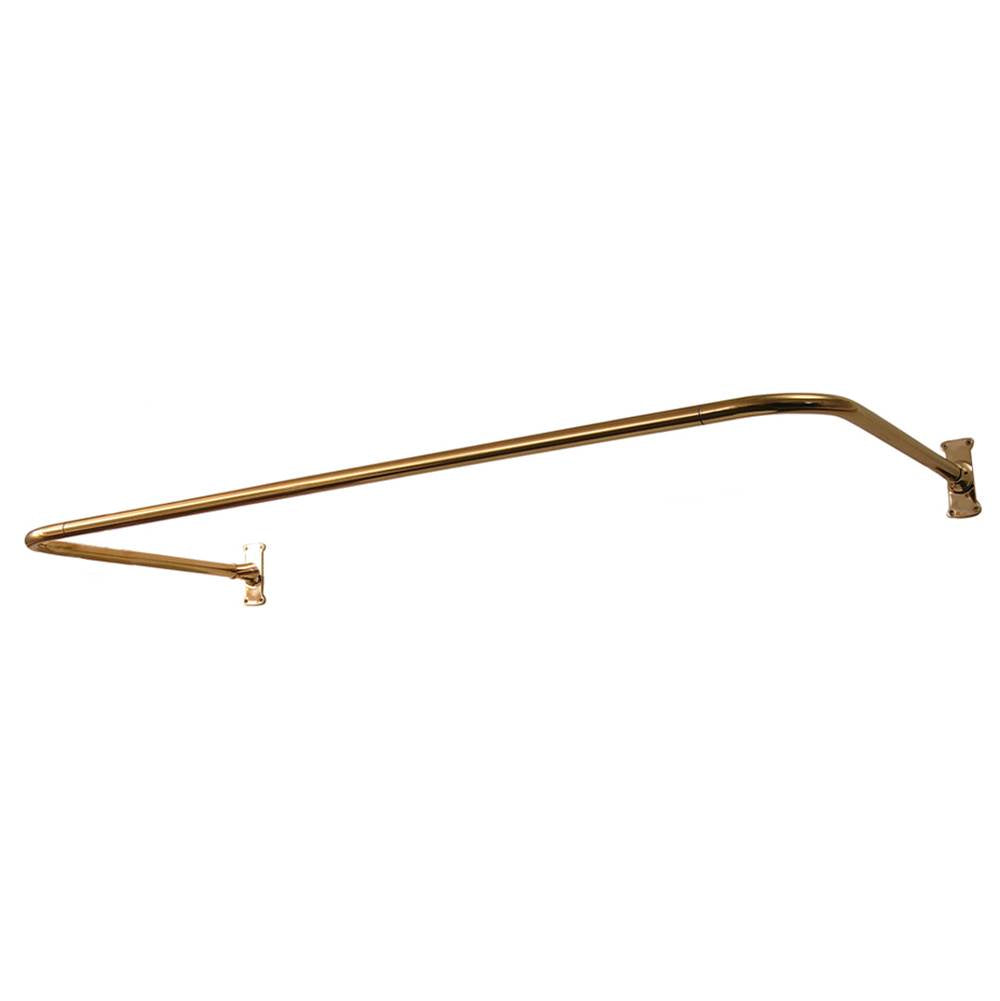 Barclay - 4140 ''U'' Shower Rod, 48 x 26'',  w/Flanges, Polished Brass - Polished Brass