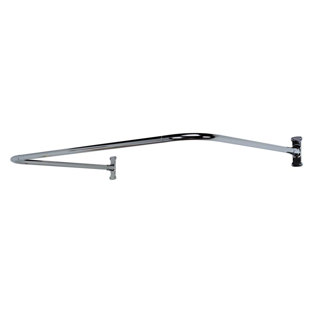 Barclay - 4140 ''U'' Shower Rod, 60 x 26'',  w/Flanges, Polished Chrome - Polished Chrome