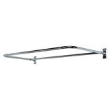 Barclay - 4145 ''D'' Shower Rod, 48 x 26'',  w/Flanges, Polished Chrome - Polished Chrome