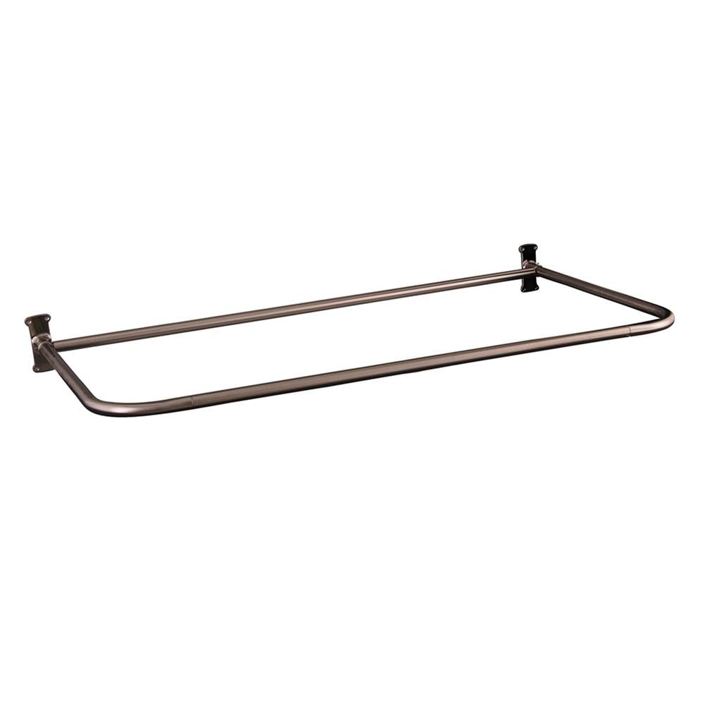 Barclay - 4145 ''D'' Shower Rod, 54 x 26'',  w/Flanges, Brushed Nickel - Satin Nickel