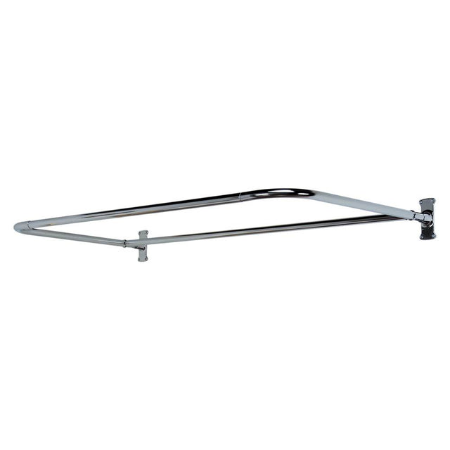 Barclay - 4145 ''D'' Shower Rod, 60 x 26'',  w/Flanges, Polished Chrome - Polished Chrome