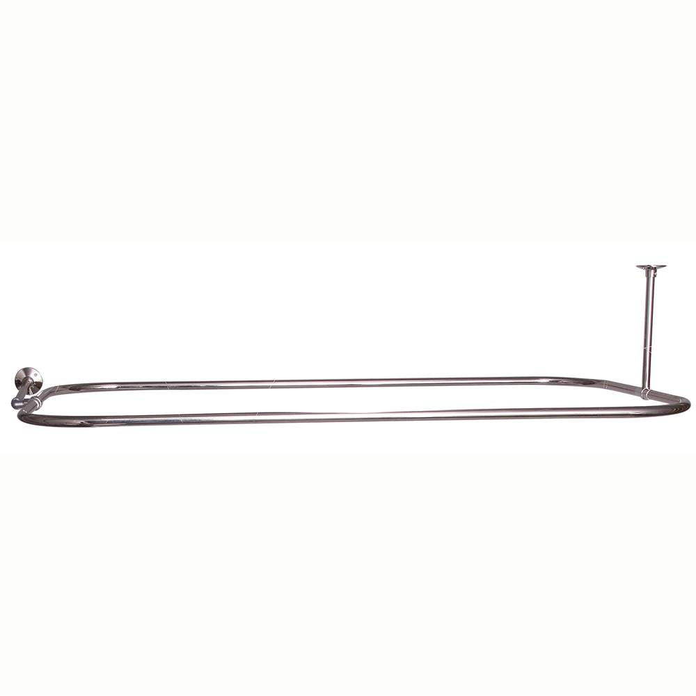 Barclay - Rectangular Shower Rod, w/Side Sprt, 48 x 24'',Polished Nickel - Polished Nickel
