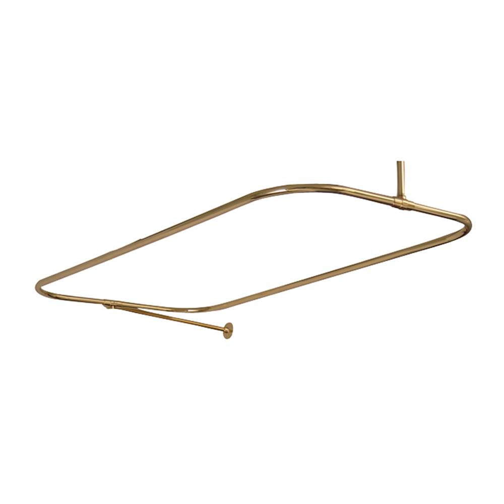 Barclay - Rectangular Shower Rod, w/Side  Sprt, 54 x 24'', Polish Brass - Polished Brass