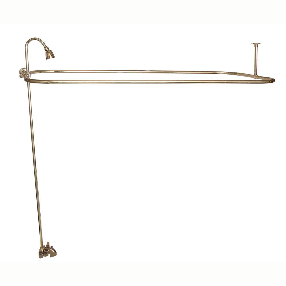 Barclay - Converto Shower w/48'' Rect Rod , Fct, Riser, Polished Brass - Polished Brass