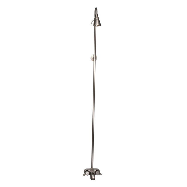 Barclay - Diverter Bathcock w/Riser &  Showerhead,Brushed Nickel - Brushed Nickel