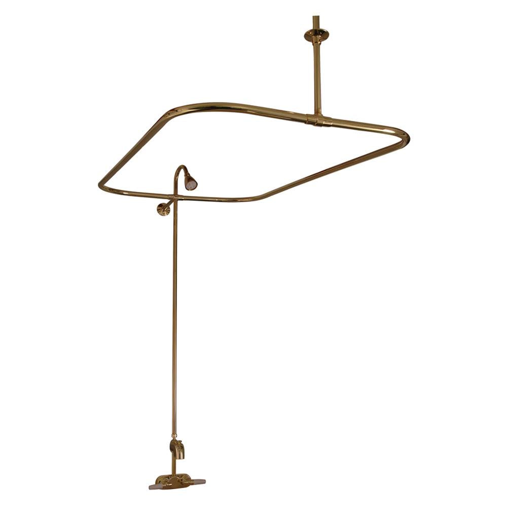 Barclay - Converto Shower w/48'' Rect Rod , Code Spout, Polished brass - Polished Brass