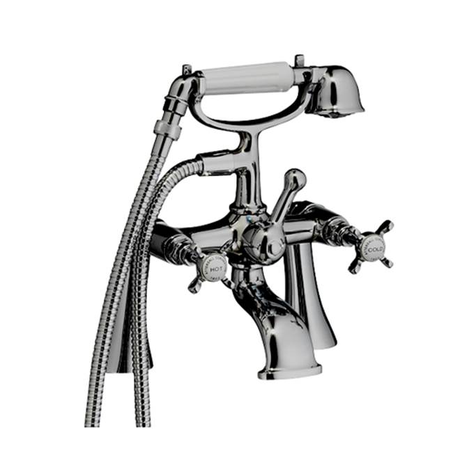 Barclay - Tub Rim Mounted Filler with  Handshower, Polished Nickel - Polished Nickel