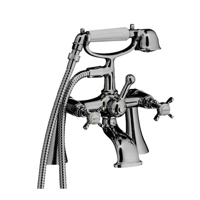 Barclay - Tub Rim Mounted Filler with  Handshower, Polished Nickel - Polished Nickel