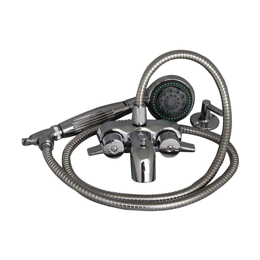 Barclay - Tub Wall Mounted Faucet w/5 , Function Hand Shwr, Pol Chr - Polished Chrome