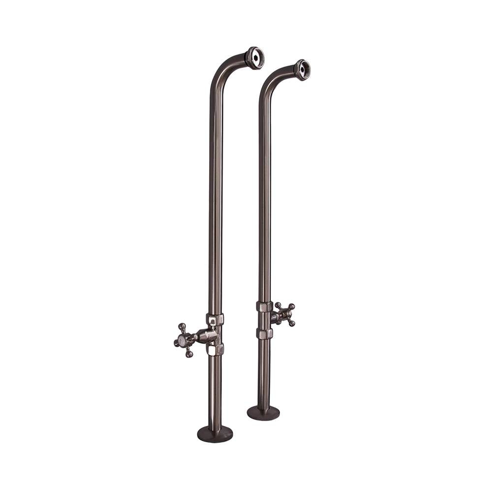 Barclay - 37-1/2'' Freestanding Tub Sup. w/ Stops, Cross Handles-BN - Brushed Nickel